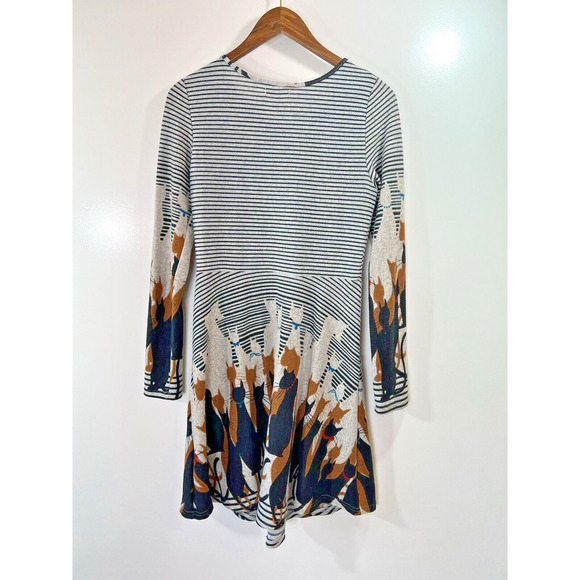 LA Soul Womens Knit Dress Size M Cat Lady Novelt Print Stripes Multicolor Office - Picture 2 of 9